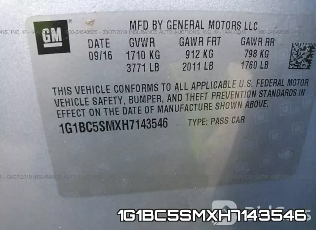 1G1BC5SMXH7143546 фото 10