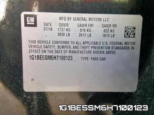 1G1BE5SM6H7100123 фото 2