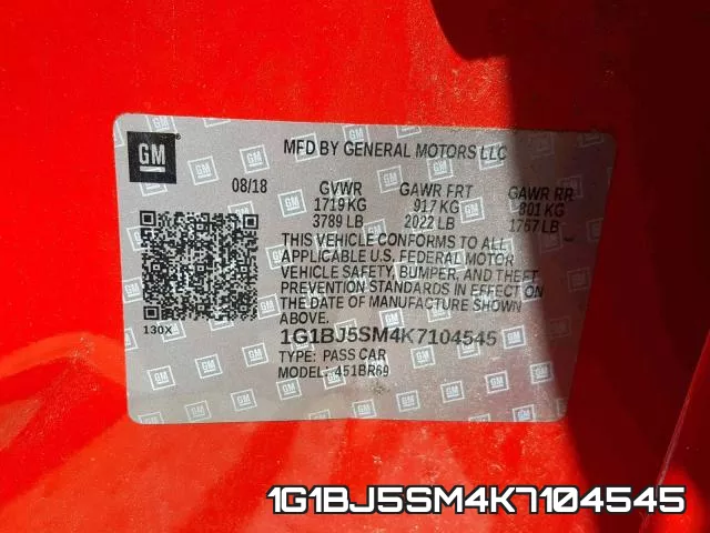 1G1BJ5SM4K7104545 фото 2