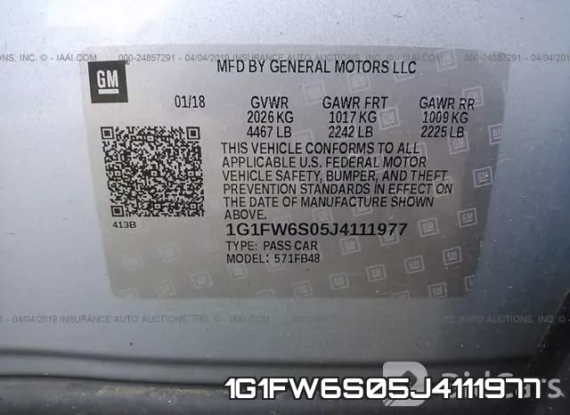 1G1FW6S05J4111977 фото 10
