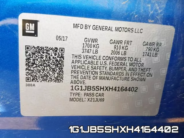 1G1JB5SHXH4164402 фото 2