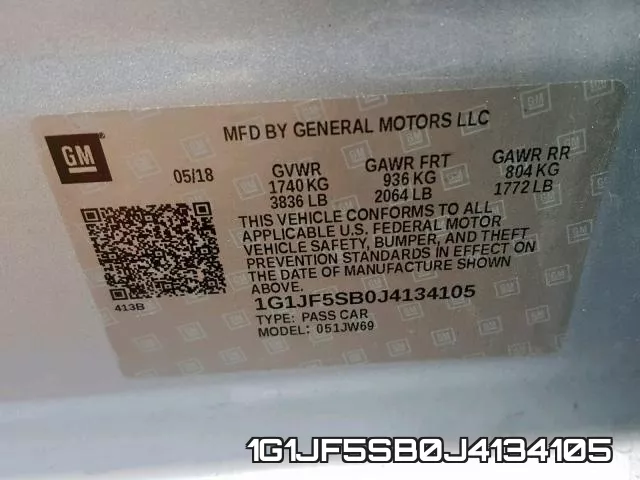 1G1JF5SB0J4134105 фото 2