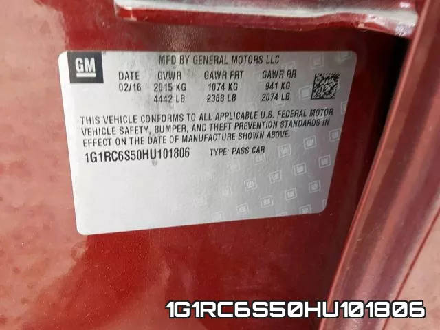 1G1RC6S50HU101806 фото 2