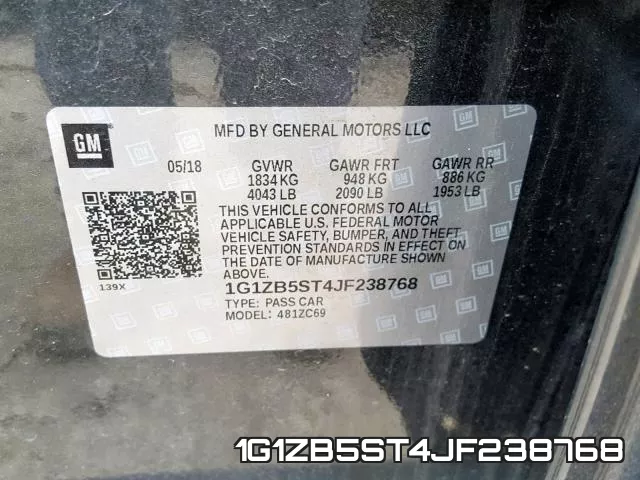 1G1ZB5ST4JF238768 фото 2