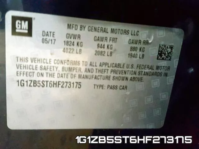 1G1ZB5ST6HF273175 фото 2