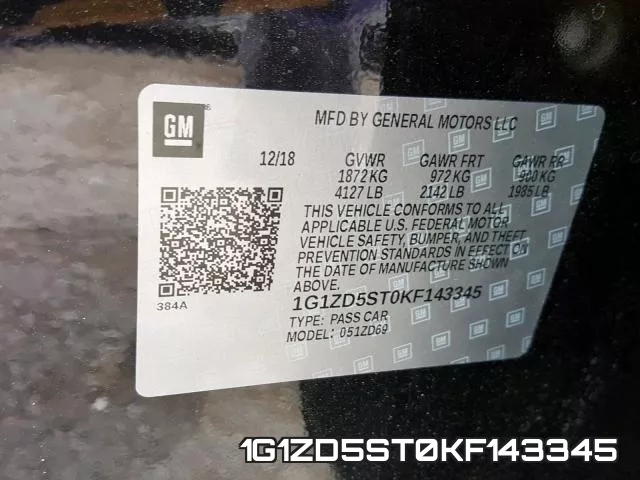 1G1ZD5ST0KF143345 фото 2