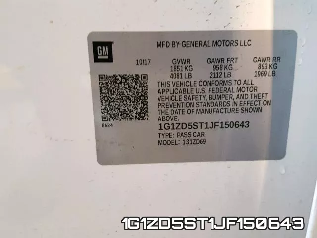 1G1ZD5ST1JF150643 фото 2
