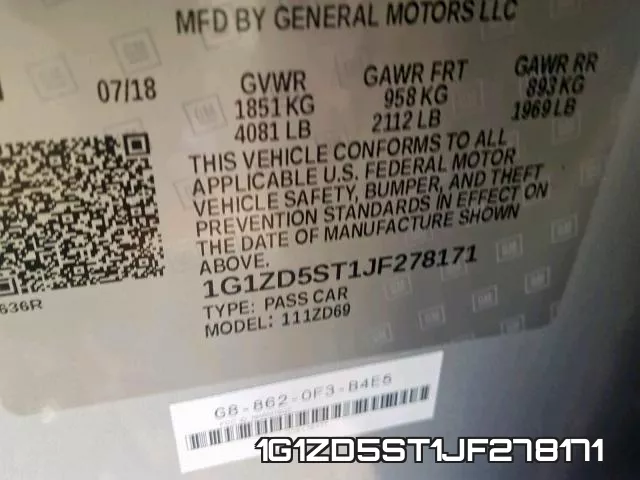 1G1ZD5ST1JF278171 фото 2