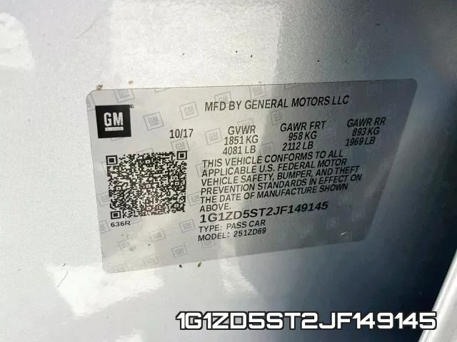 1G1ZD5ST2JF149145 фото 2