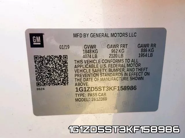 1G1ZD5ST3KF158986 фото 2