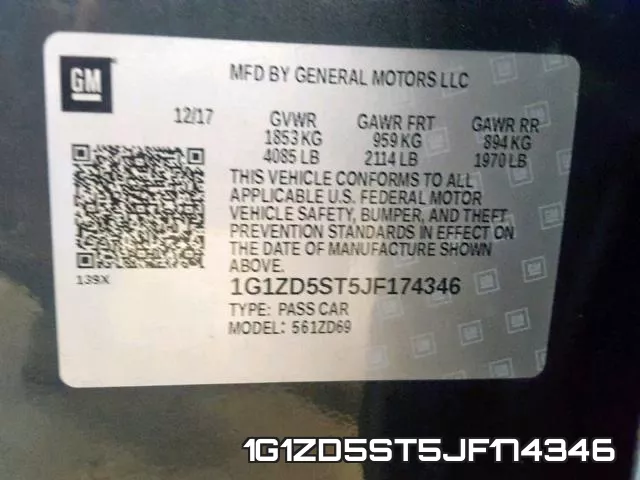 1G1ZD5ST5JF174346 фото 2