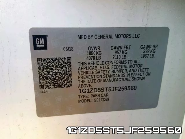 1G1ZD5ST5JF259560 фото 2