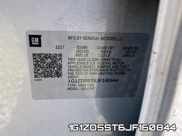 1G1ZD5ST6JF160844 фото 2