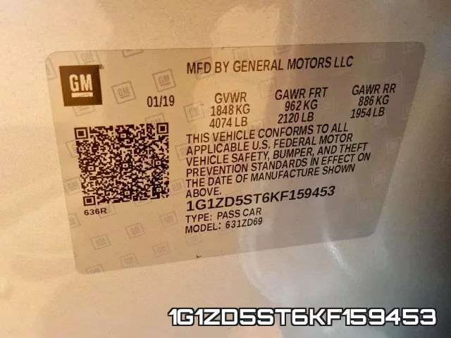 1G1ZD5ST6KF159453 фото 2