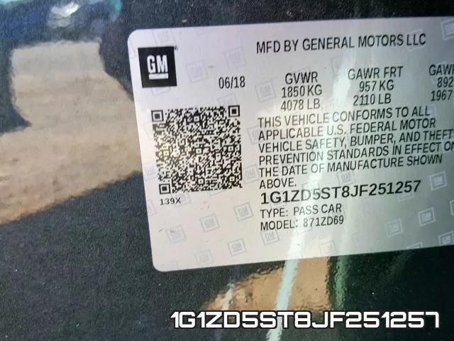 1G1ZD5ST8JF251257 фото 2
