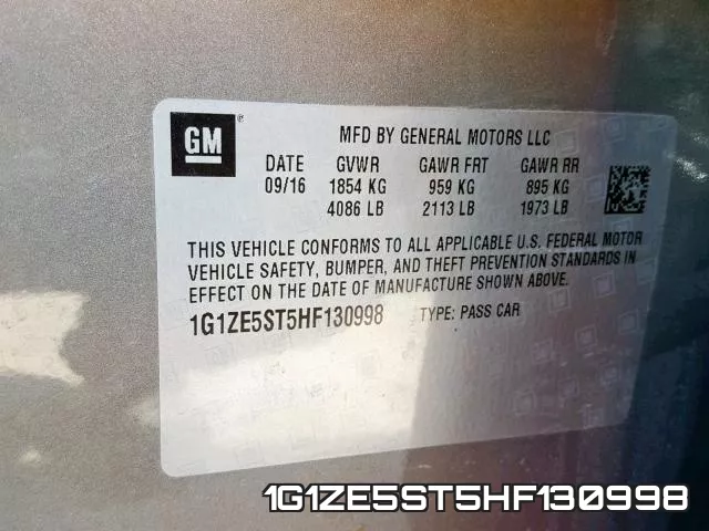 1G1ZE5ST5HF130998 фото 2