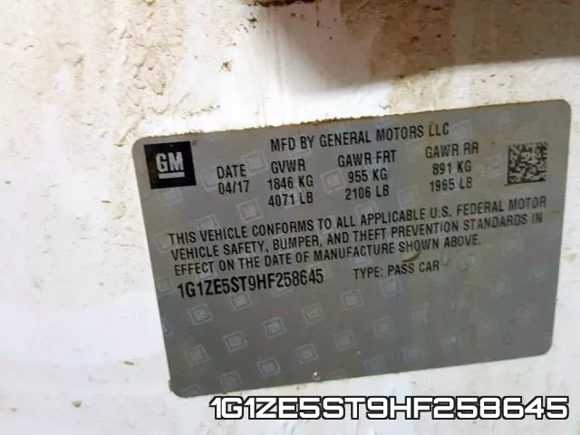 1G1ZE5ST9HF258645 фото 2