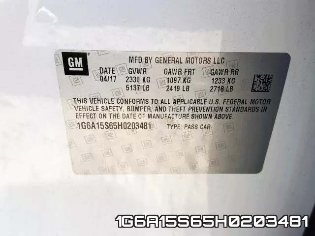 1G6A15S65H0203481 фото 2