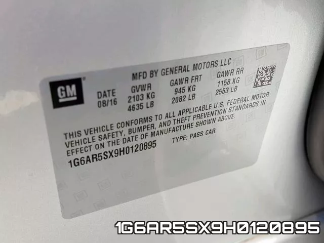 1G6AR5SX9H0120895 фото 2