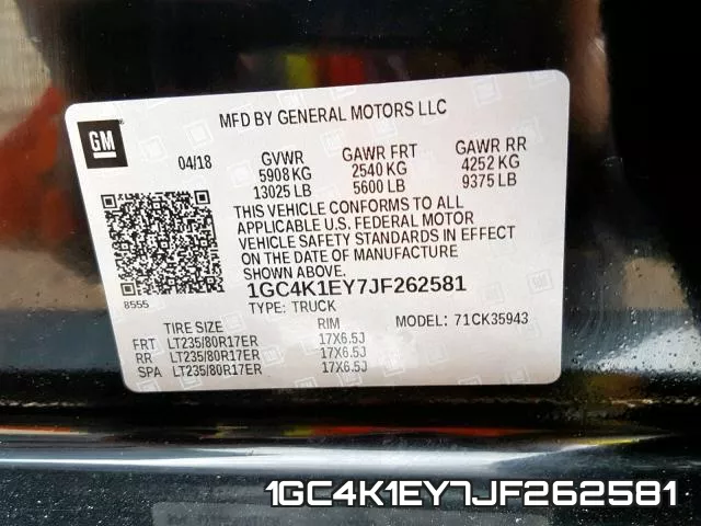 1GC4K1EY7JF262581 фото 2