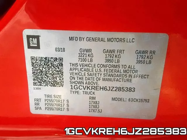 1GCVKREH6JZ285383 фото 2