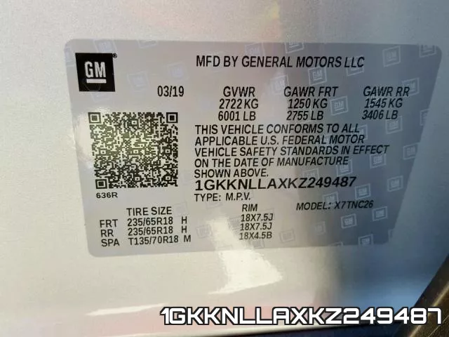 1GKKNLLAXKZ249487 фото 2