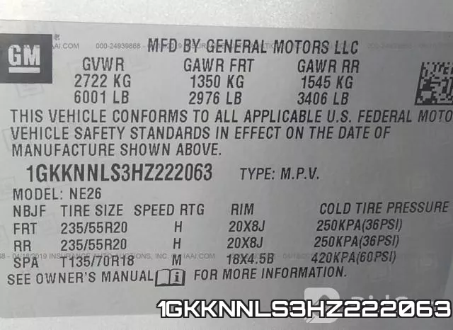 1GKKNNLS3HZ222063 фото 10