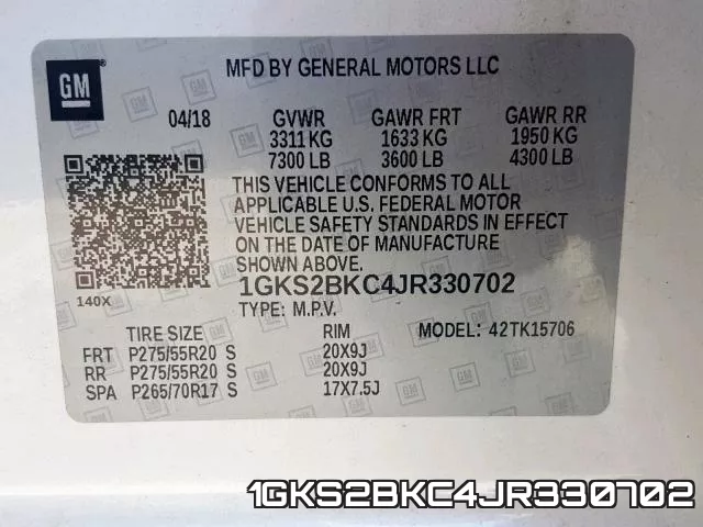 1GKS2BKC4JR330702 фото 2