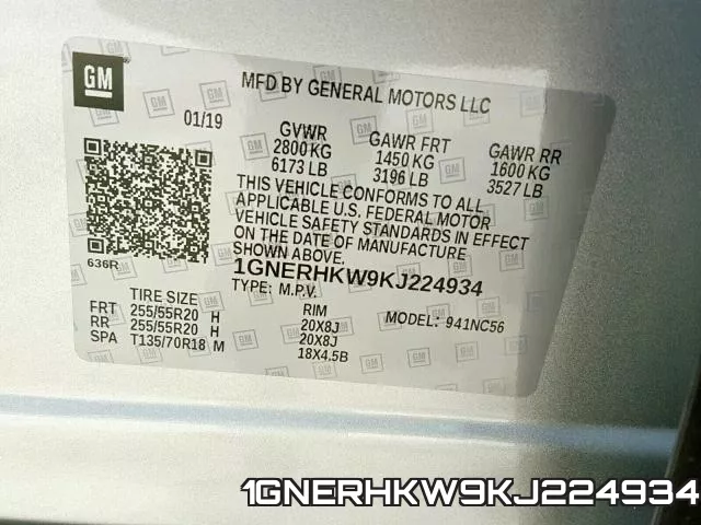1GNERHKW9KJ224934 фото 2