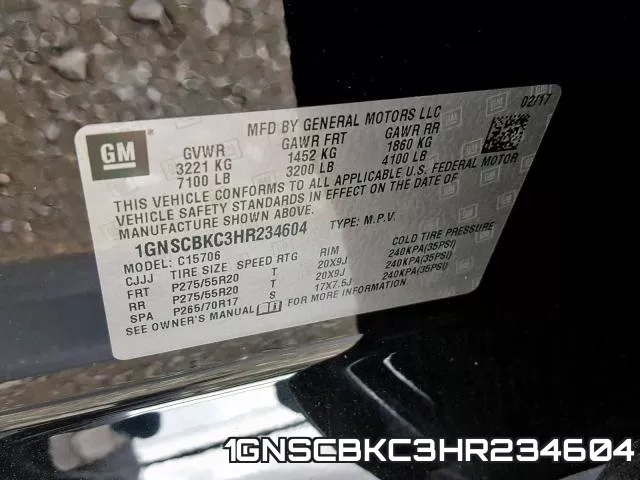 1GNSCBKC3HR234604 фото 2