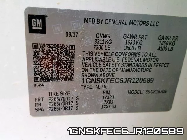1GNSKFEC6JR120589 фото 2