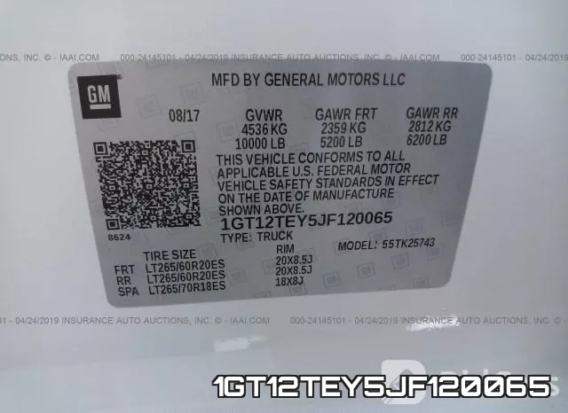 1GT12TEY5JF120065 фото 10