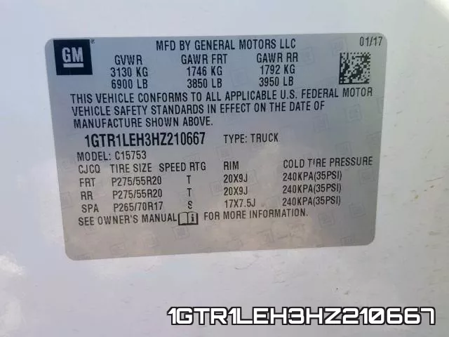 1GTR1LEH3HZ210667 фото 2
