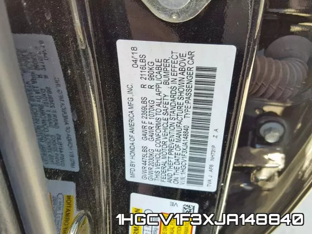 1HGCV1F3XJA148840 фото 2