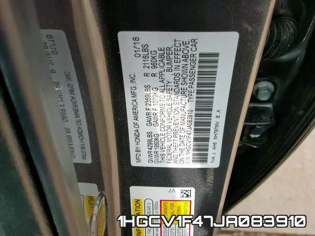 1HGCV1F47JA083910 фото 2