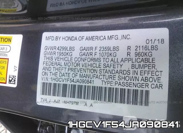 1HGCV1F54JA090841 фото 10