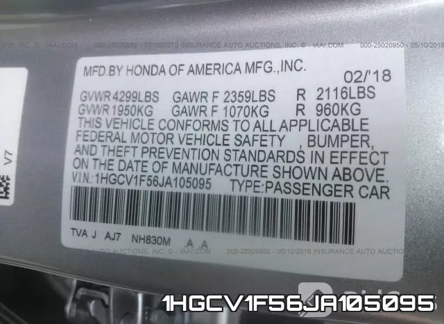 1HGCV1F56JA105095 фото 10