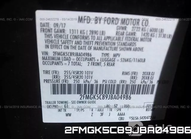2FMGK5C89JBA04986 фото 10