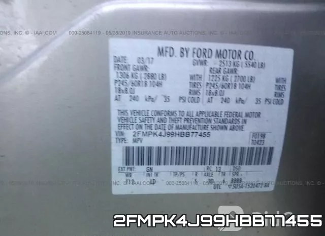 2FMPK4J99HBB77455 фото 10