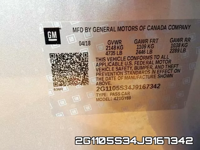 2G1105S34J9167342 фото 2