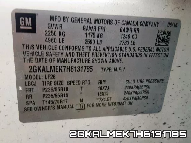 2GKALMEK7H6131785 фото 2