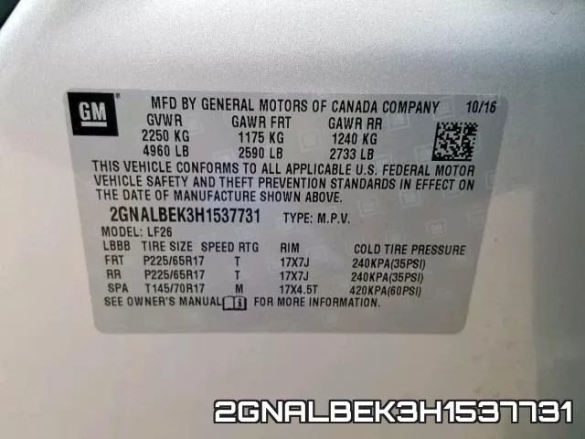 2GNALBEK3H1537731 фото 2