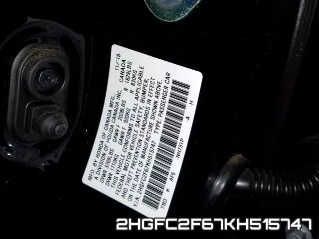 2HGFC2F67KH515747 фото 2