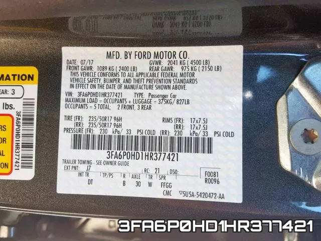 3FA6P0HD1HR377421 фото 2