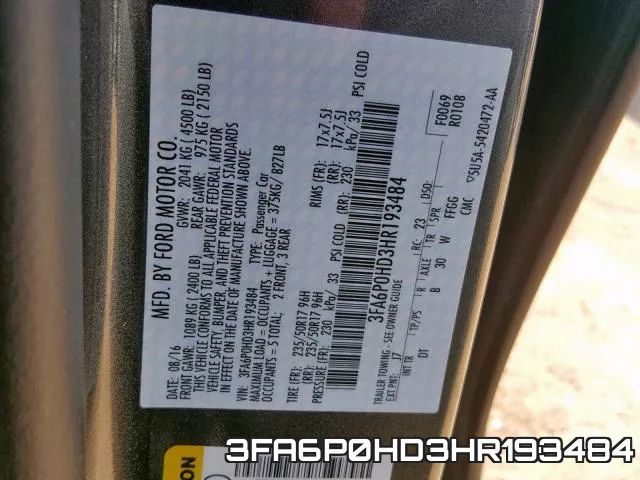 3FA6P0HD3HR193484 фото 2