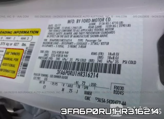3FA6P0RU1HR316214 фото 10