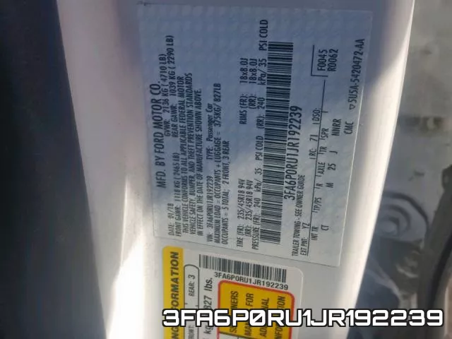 3FA6P0RU1JR192239 фото 2