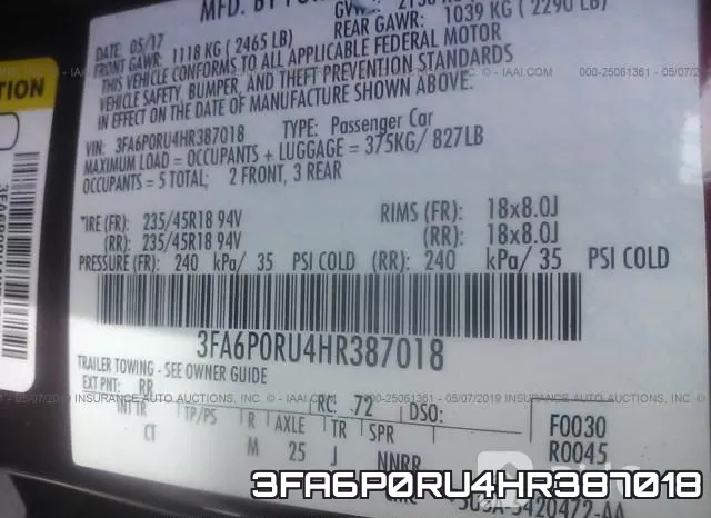 3FA6P0RU4HR387018 фото 10