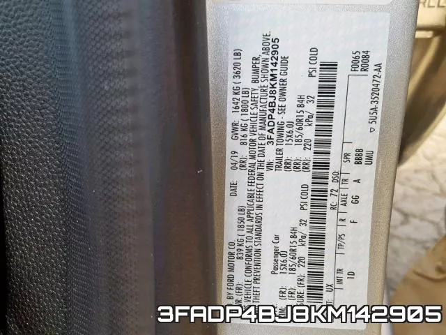 3FADP4BJ8KM142905 фото 2