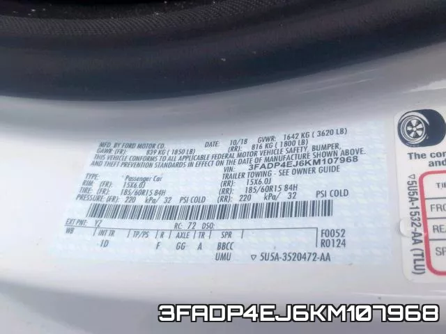 3FADP4EJ6KM107968 фото 2